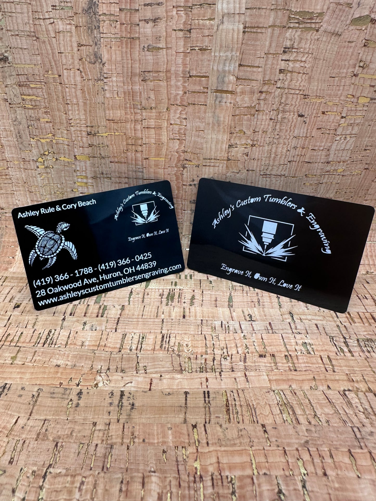 Aluminum business cards