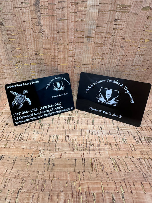 Aluminum business cards